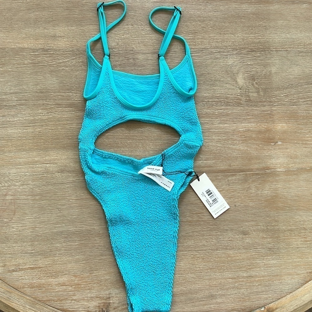 Bond Eye Strap Mishy one piece swimsuit teal blue one size cut out - Picture 7 of 12